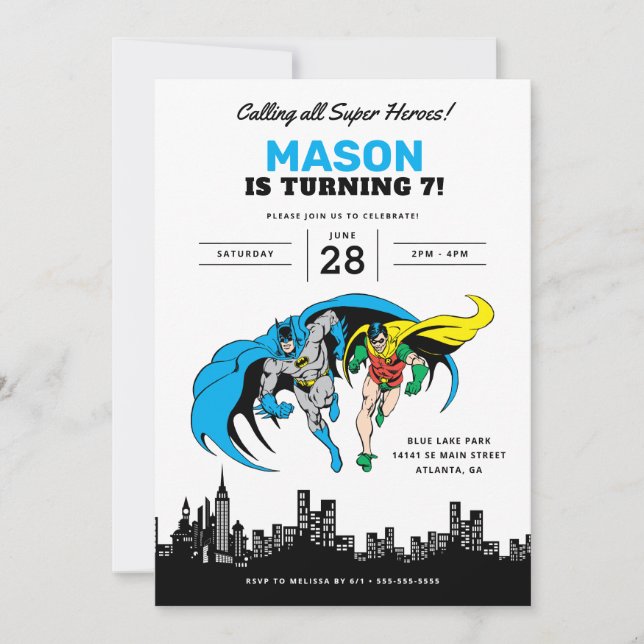 Convite Batman & Robin - Aniversário da Cidade de Gotham (Frente)