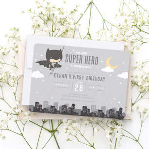 Convite Batman Super Hero Primeiro Aniversário