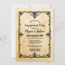 Convite Bats de Halloween do Quadro Gótico festa de noivad