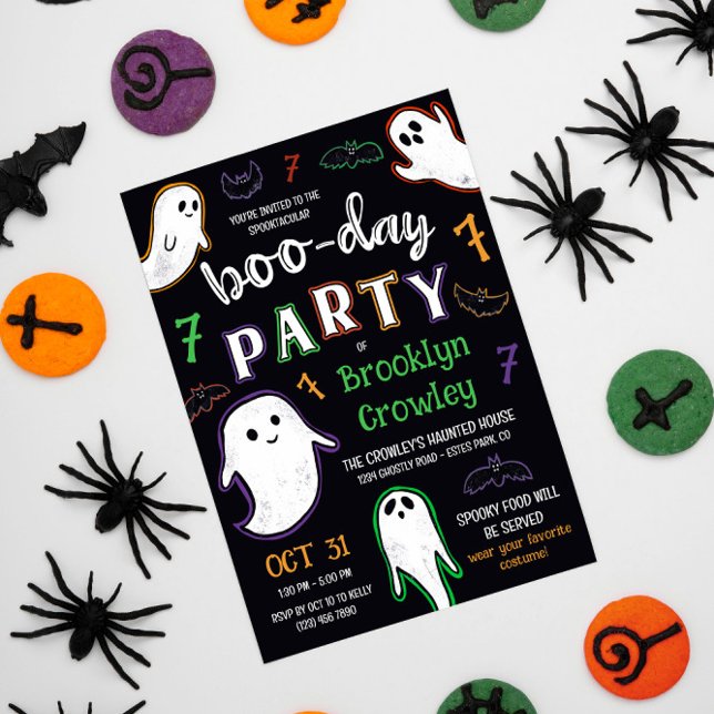 Convite Bats & Ghosts Festa Spooktacular Boo Day (Criador carregado)