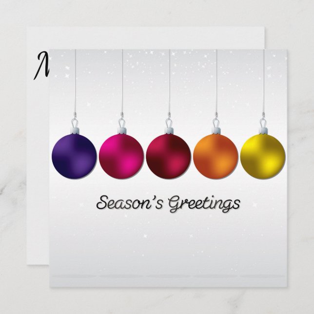 Convite Bauble Elegante e estrelas (Frente/Verso)