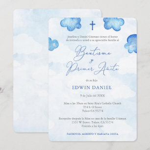 Convite Bautismo Primer Cumple, primeiro aniversario Bapti