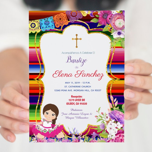 Convite Bautizo Baptism Língua Espanhola (Criador carregado)
