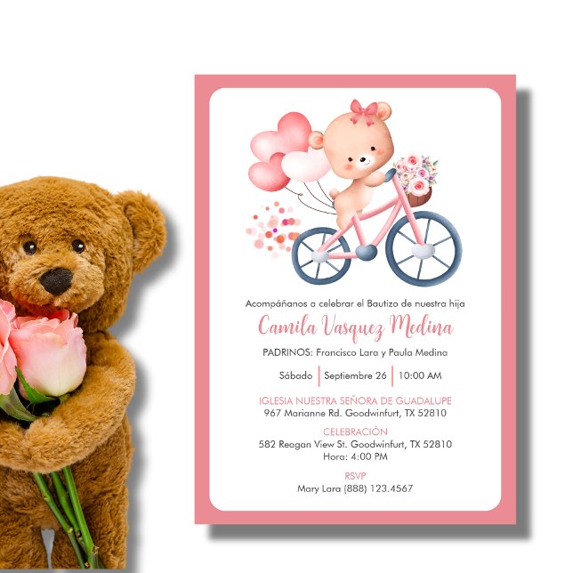 Convite Bautizo Invitación Por Raparigas Cheerful Baptism (Criador carregado)