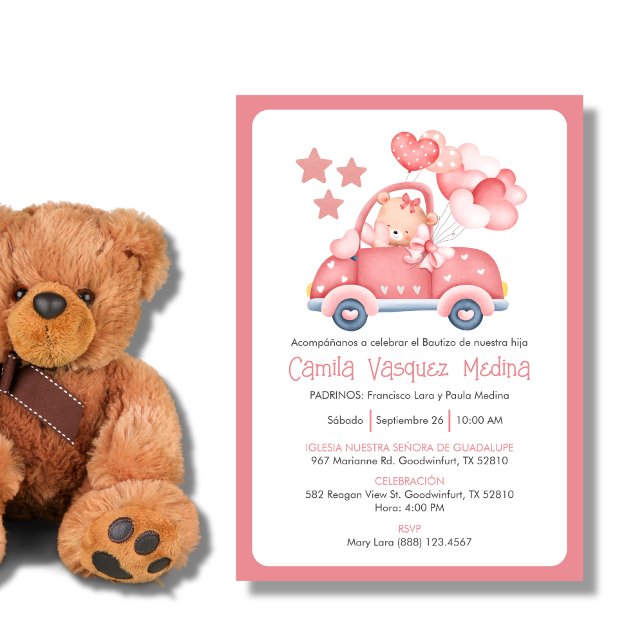 Convite Bautizo Para Batismo Católico Para Meninas (Criador carregado)