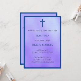 Convite Bautizo Roxo/Convite Baptism