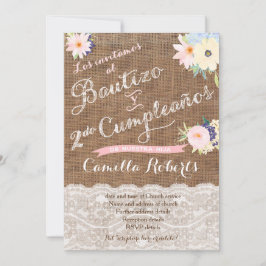 Convite Bautizo y 2do cumpleaños, Segundo Bautismo Complic