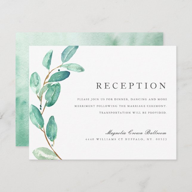 Convite Bayou Botanicals | RECEPÇÃO DE CASAMENTO (Frente/Verso)