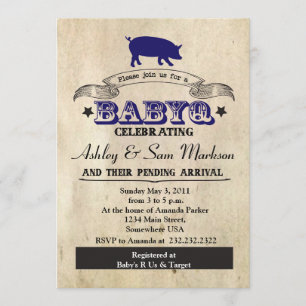 Convite BBQ BABYQ Churrasco Blue Boy