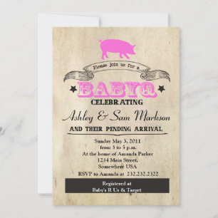 Convite BBQ BABYQ Churrasco PINK