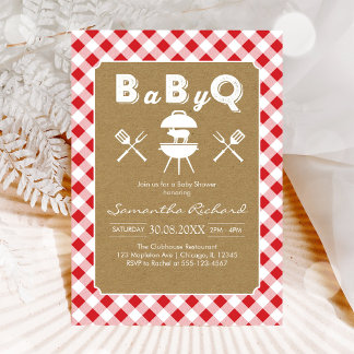 Convite BBQ Party Baby Shower Invitation