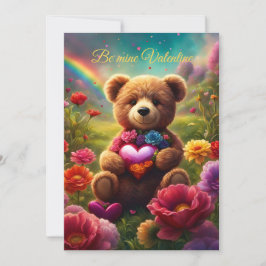 Convite Be mine Valentine Teddy 1