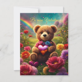 Convite Be mine Valentine Teddy 1