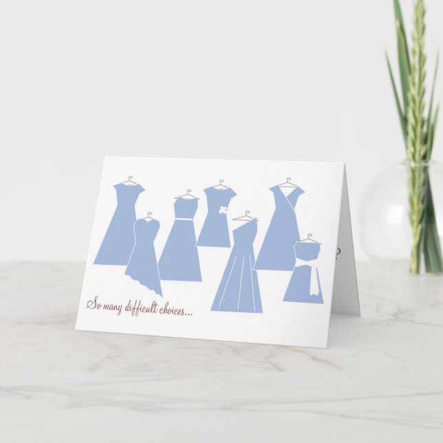 Convite Be My Bridesmaid Card (Blue Dresses) (Frente)