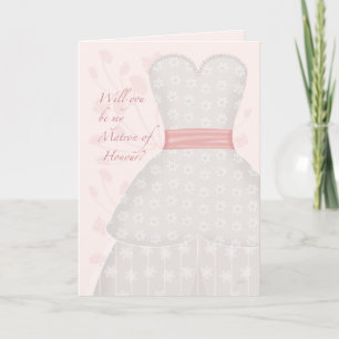 Convite Be My Matron of Honour Lace Gown Coral