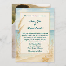 Beach Bliss Photo Wedding Invitation