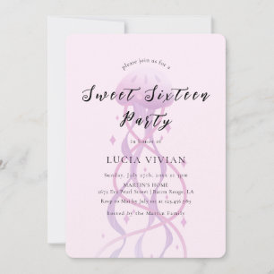 Convite Beach Blush Pink Sweet 16 Party