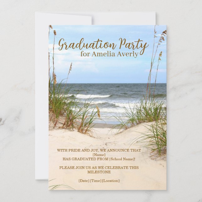 Convite Beach Graduation Party (Frente)