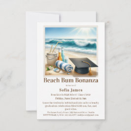 Convite Beach Graduation Party Invitation