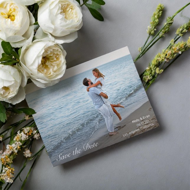 Convite Beach Romance Foto: Casamento Salve a Data (Criador carregado)