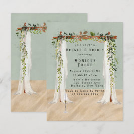 Convite Beach Sand Canopy Tropical Brunch & Bubble Invites