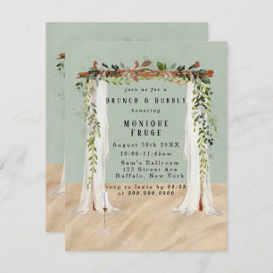 Convite Beach Sand Canopy Tropical Brunch & Bubble Invites