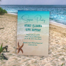 Beach Scene Surprise Party Custom Age