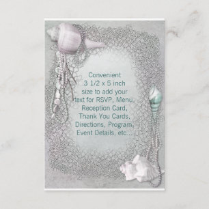 Convite Beach Seashells Beach Wedding RSVP