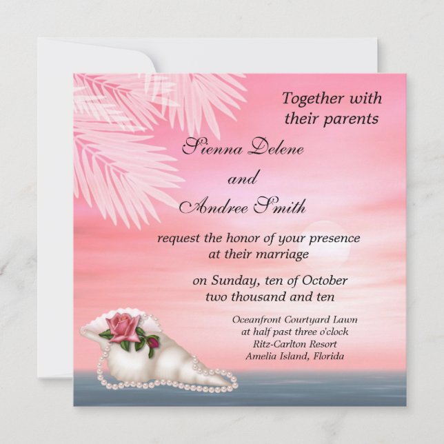 Convite Beach Wedding (Frente)