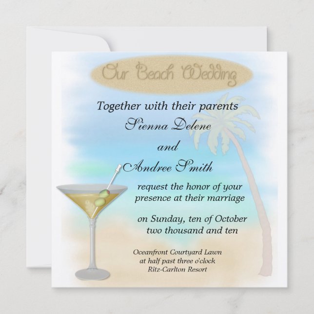 Convite Beach Wedding (Frente)