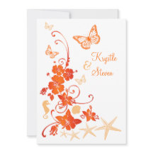 Beach Wedding | Areia, Laranja, Branco | Flores