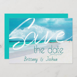 Convite Beach Wedding Bold Salvar a Data