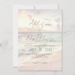 Convite Beach Wedding Invitation Seaside/Oceanside Wedding