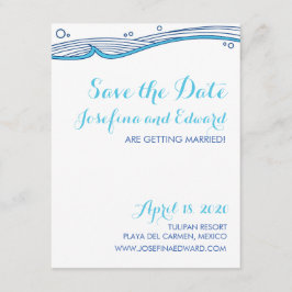 Convite Beach Wedding Ocean Waves salva a data