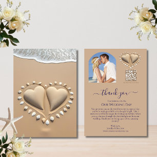 Convite Beach Wedding Sand Hearts