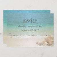 Beach Wedding Seashells RSVP