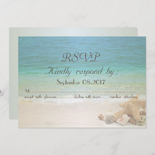 Convite Beach Wedding Seashells RSVP