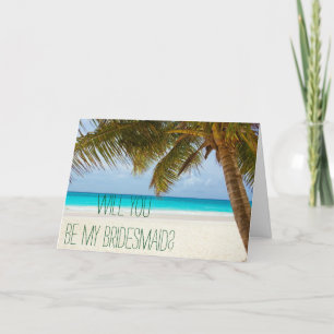 Convite Beach Wedding Will You Be My Bridesmaid Cards