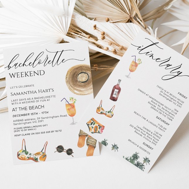 Convite Beach Weekend Away Bachelorette Bridal Shower (Criador carregado)