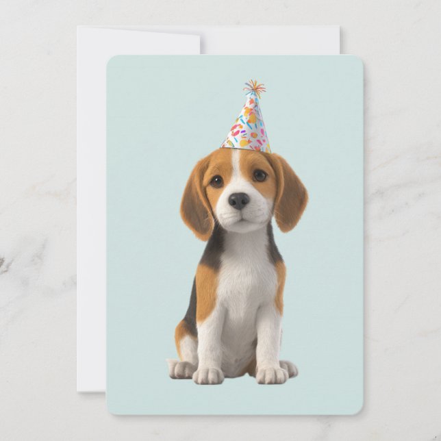 Convite Beagle Birthday Party (Frente)