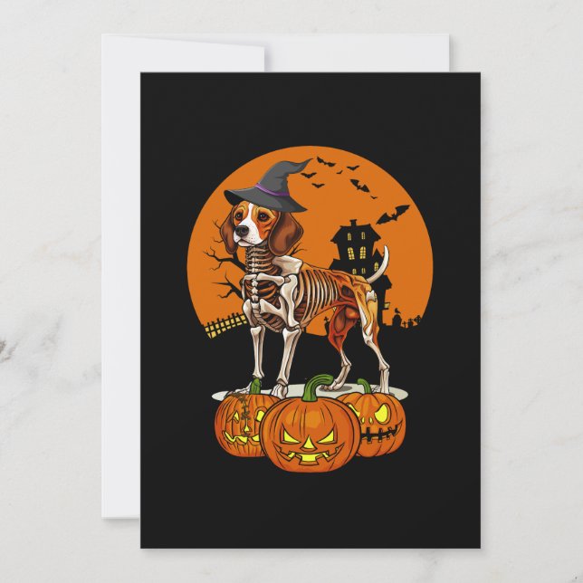 Convite Beagle Dog Halloween (Frente)