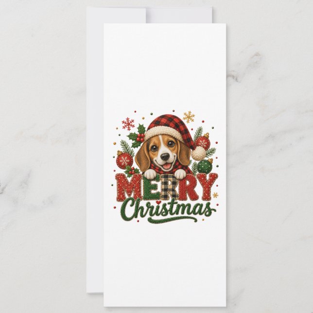 Convite Beagle Fofo Feliz Natal (Frente)