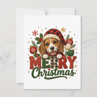 Convite Beagle Fofo Feliz Natal