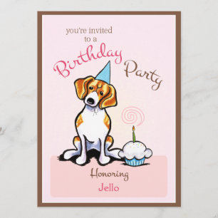 Convite Beagle Girl Off-Leash Art™ com Festa de anivers