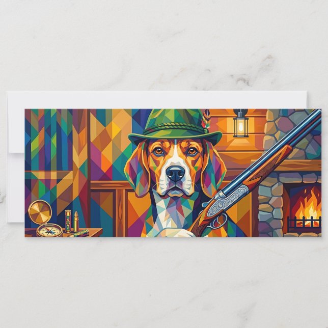 Convite Beagle Jäger Pop Art – Moderner Jagdhund (Frente)