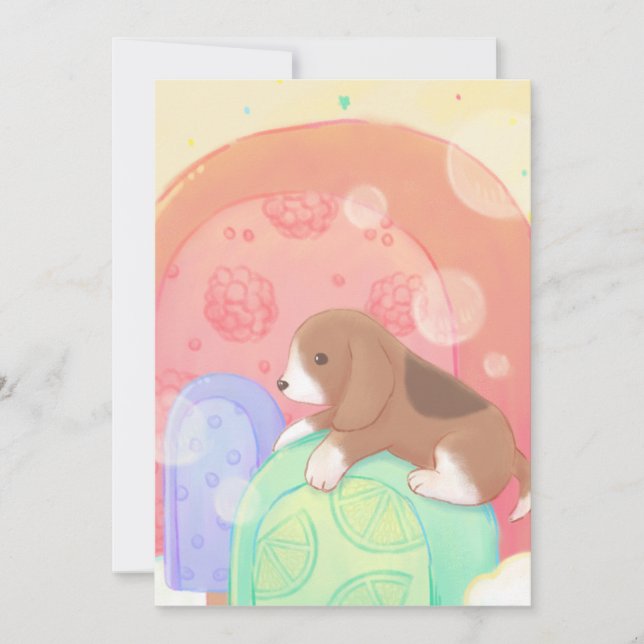 Convite Beagle & Popsicles (Frente)