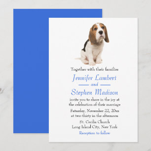 Convite Beagle Puppy Dog Blue Casation