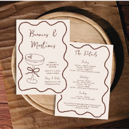 Convite Beanies & Martinis Desenhou Fim de Semana de Bache