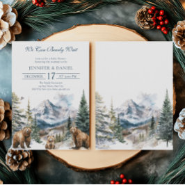 Convite Bear Adventure Winter Snow Mountain Chá de fraldas