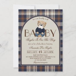 Convite Bear Bearly Wait Luxury Boy Baby Shower